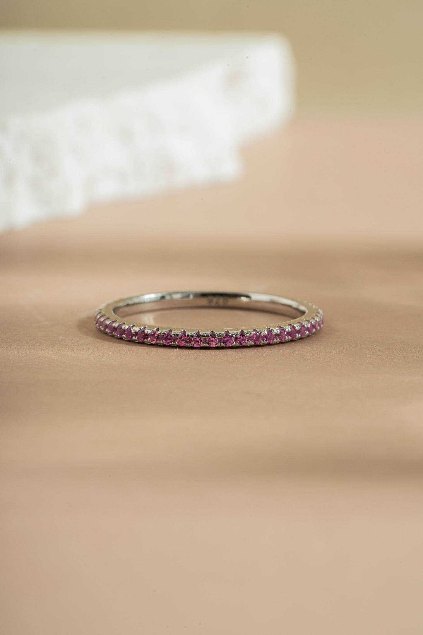 Rose Birthstone Eternity Ring