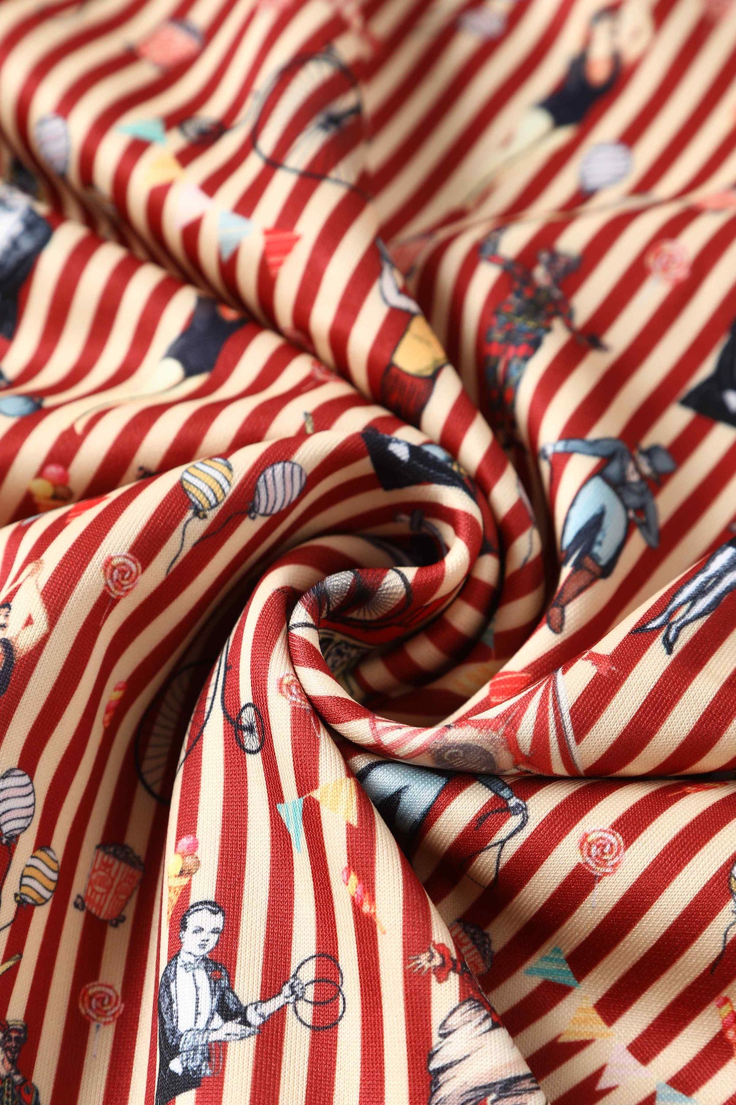Lily Red Striped Circus Off Shoulder Dress