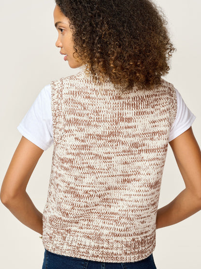 STUDIO OMNES Matilda Vest in Brown and Cream