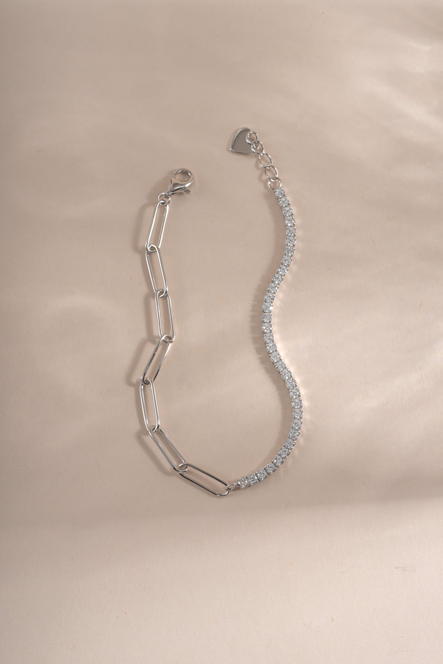 Tennis and Paperclip Bracelet