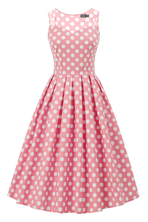 Blair Light Pink Polka Dot Mesh Dress
