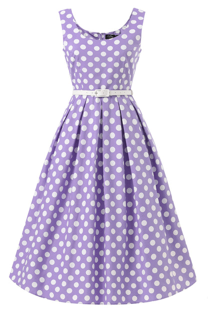 Ophelia Lilac Polka Dot Midi Dress