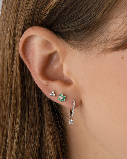 Tiny CZ 3 Stone Studs