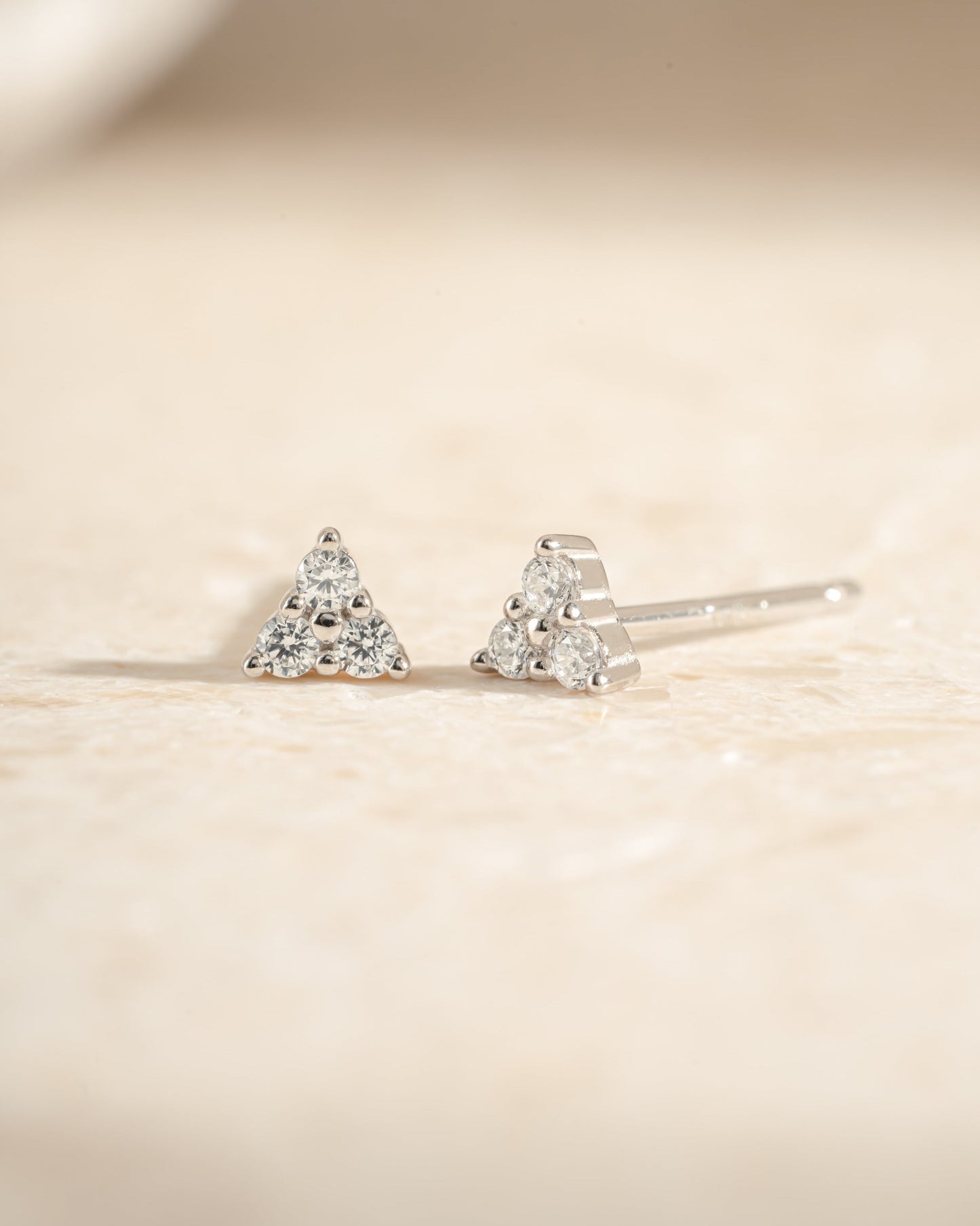 Tiny CZ 3 Stone Studs
