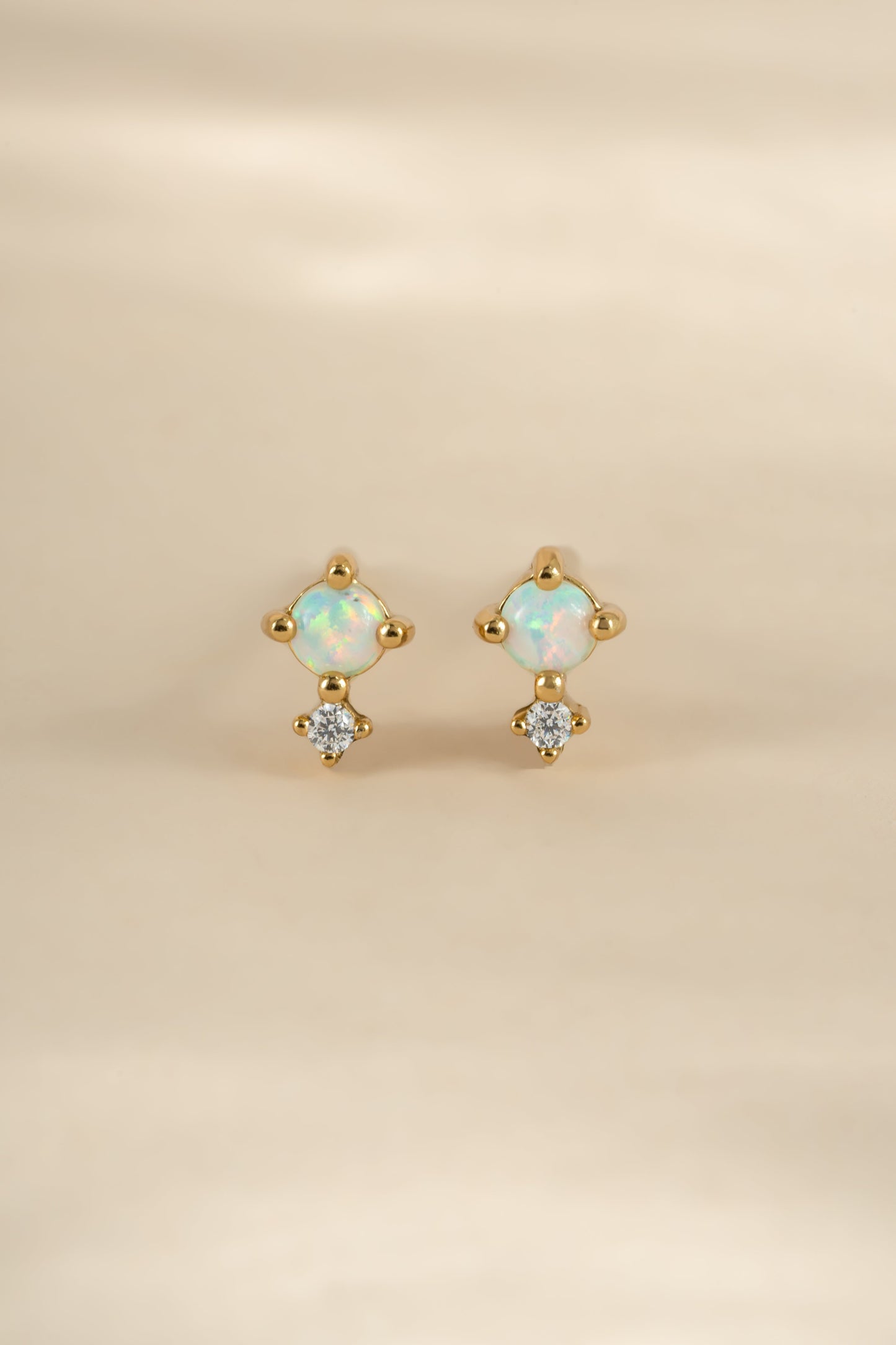 Tiny Opal Stud Earrings
