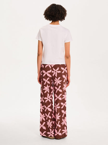Tommy Trouser in Pink and Chocolate Floral Print