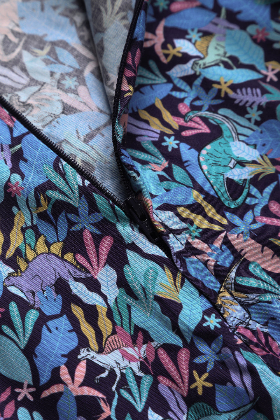 Penelope Dinosaur Shirt Dress in Navy Blue
