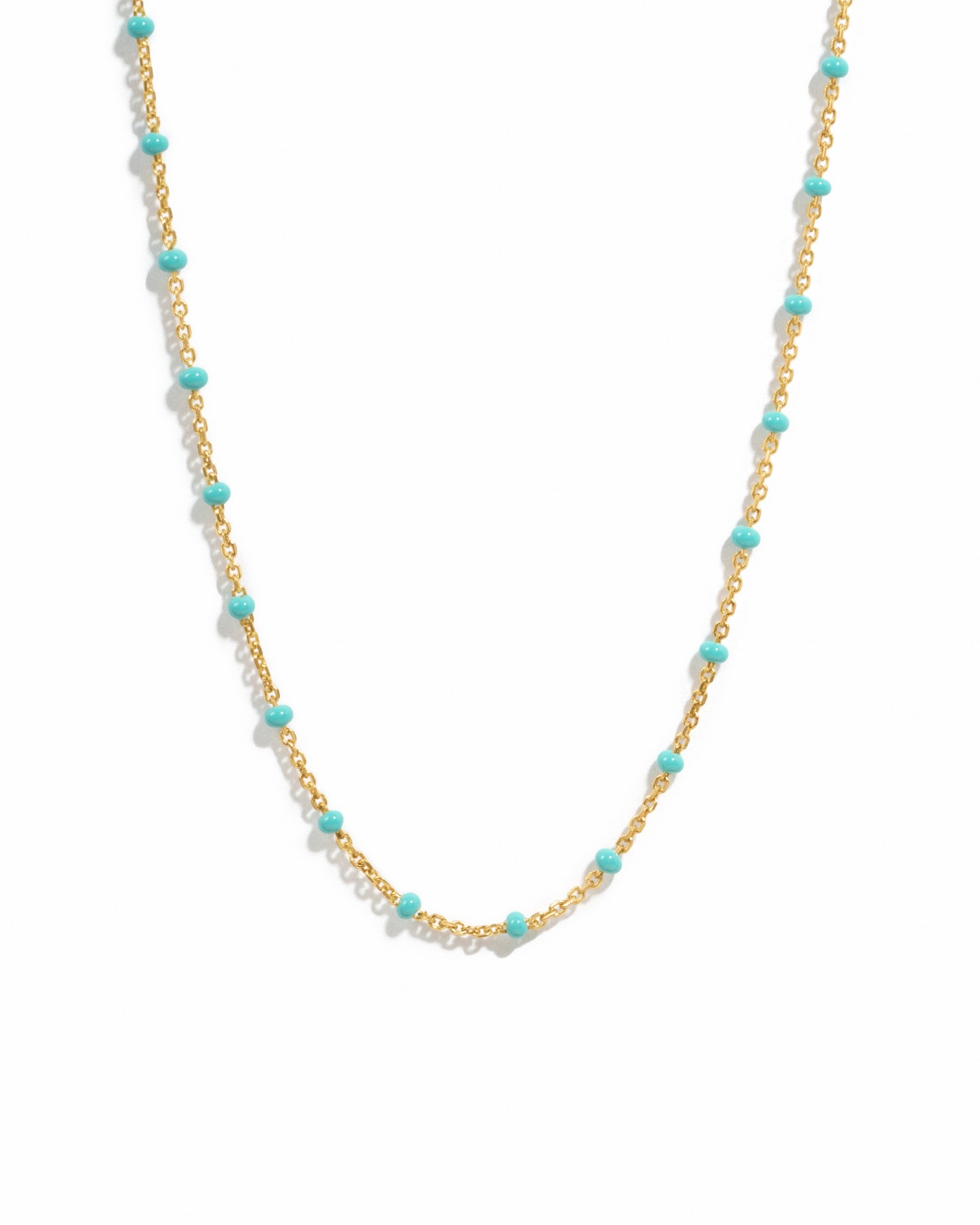Turquoise Enamel Beaded Necklace