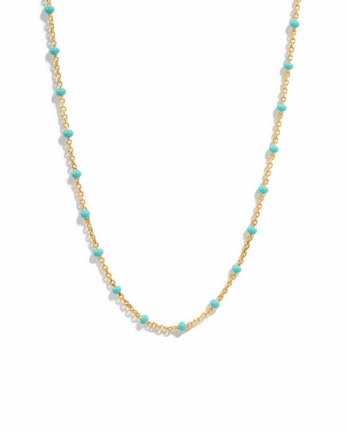 Turquoise Enamel Beaded Necklace