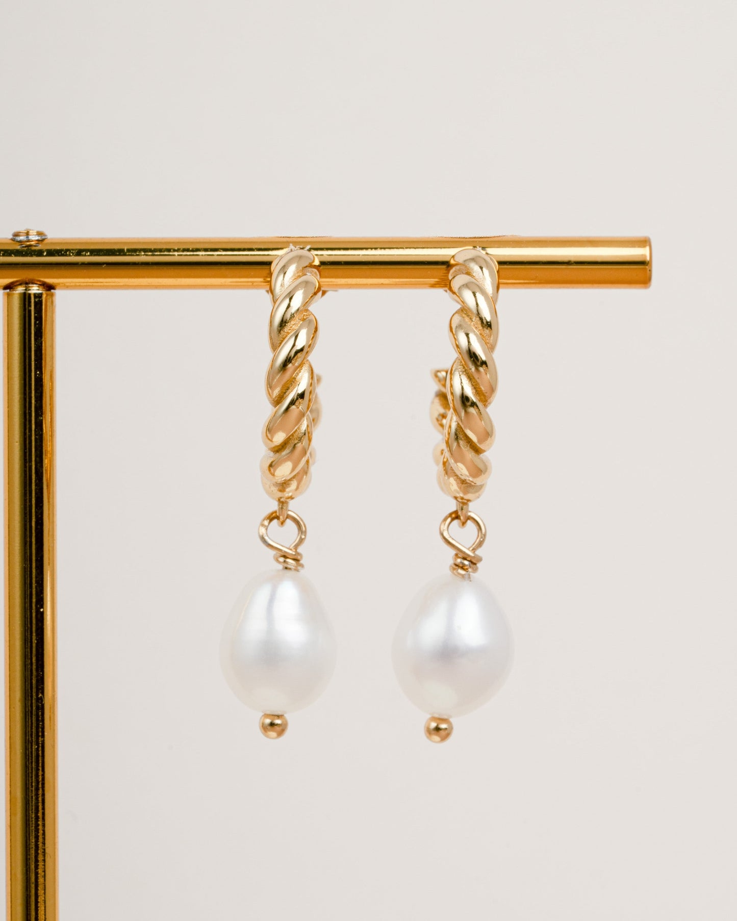 Spiral Pearl Drop Earrings