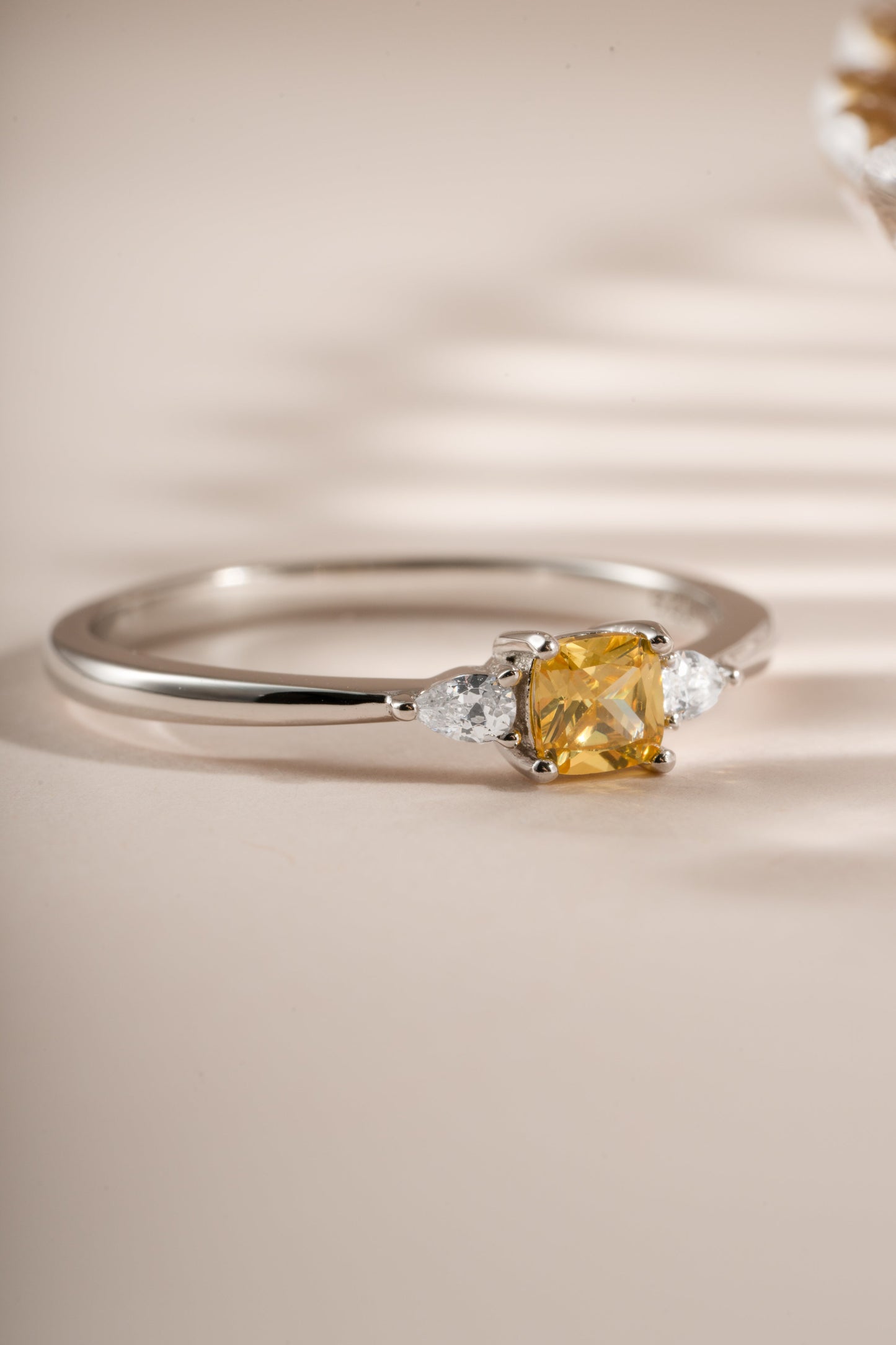 Citrine Cushion Ring