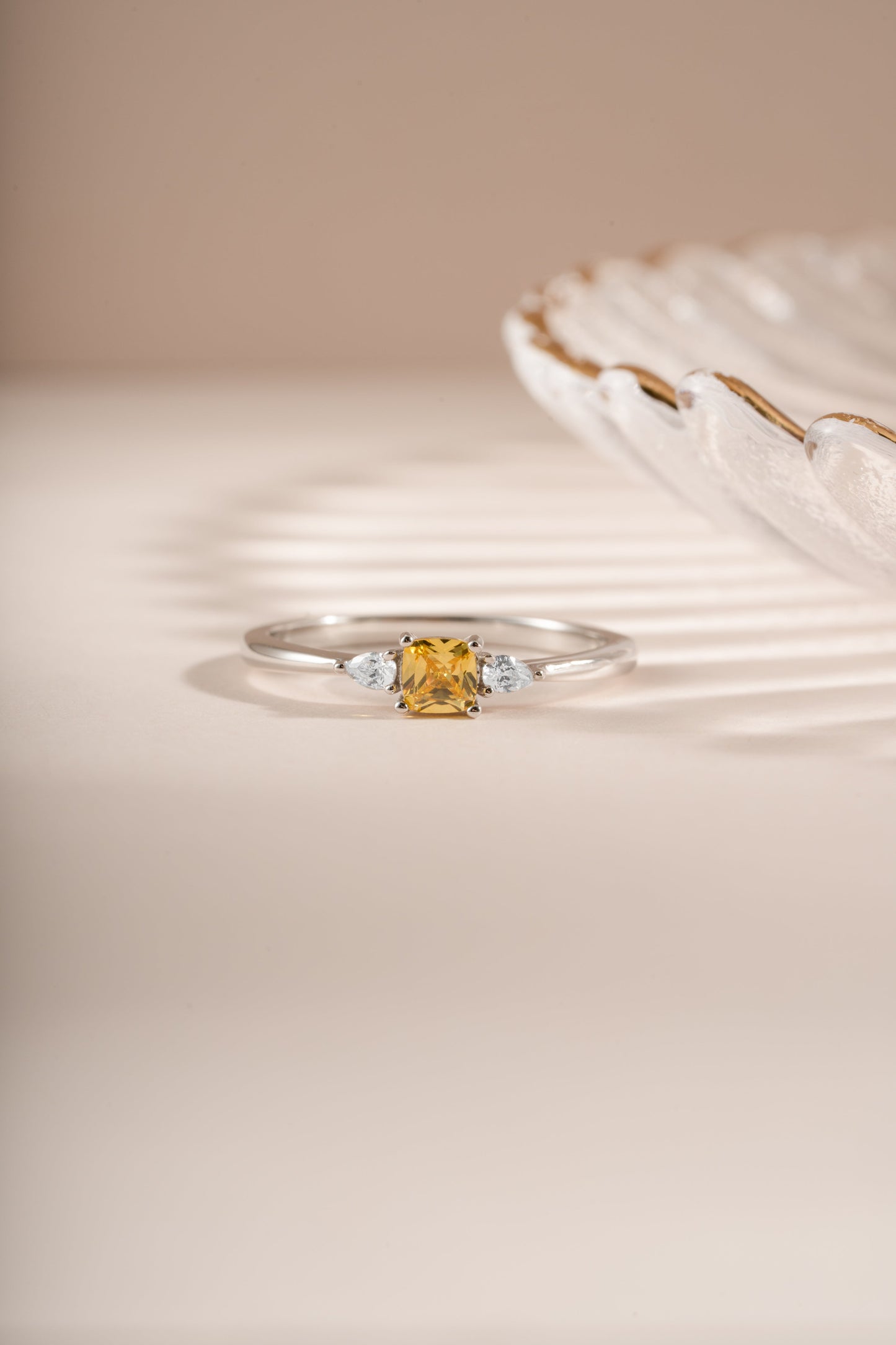 Citrine Cushion Ring